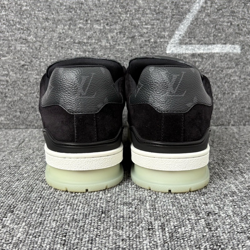 98新 lv路易威登 黑色拼麂皮trainer老花板鞋 7.5=41.5碼-6