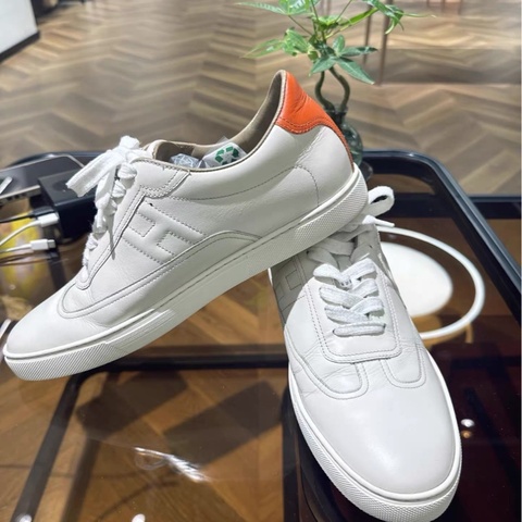 Hermes 愛馬仕男士牛皮板鞋 經典款小白鞋 42尺碼