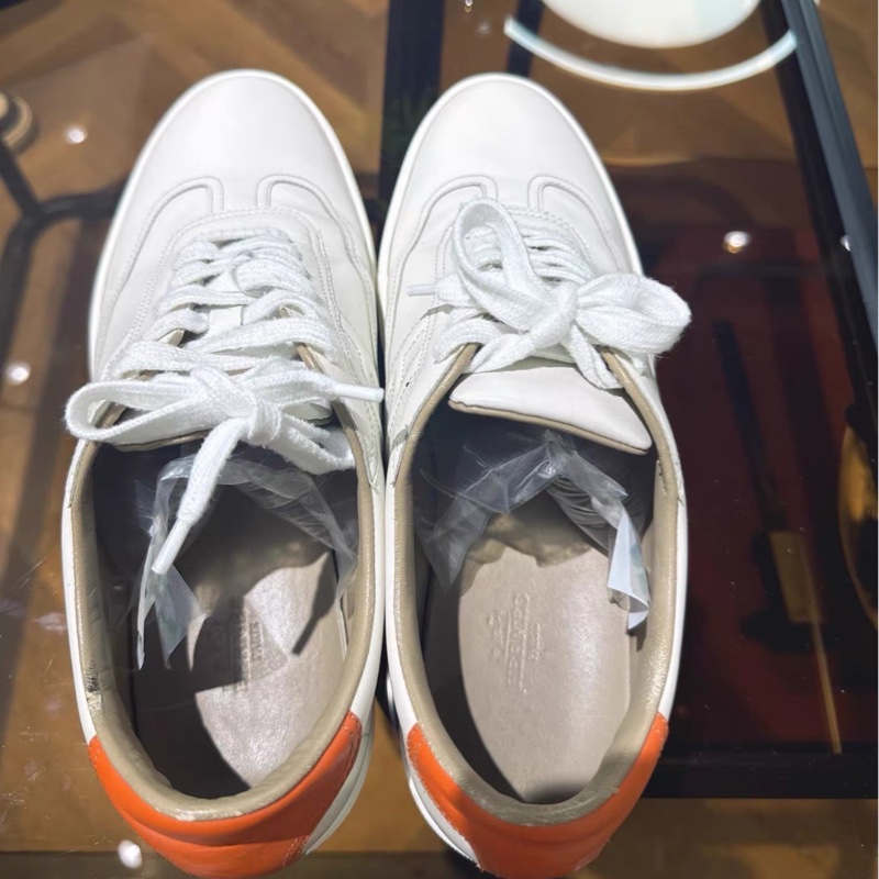 Hermes 愛馬仕男士牛皮板鞋 經典款小白鞋 42尺碼-3