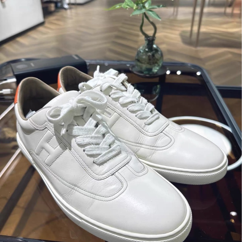 Hermes 愛馬仕男士牛皮板鞋 經典款小白鞋 42尺碼-5