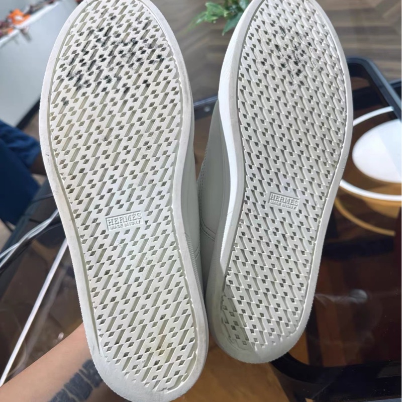 Hermes 愛馬仕男士牛皮板鞋 經典款小白鞋 42尺碼-10