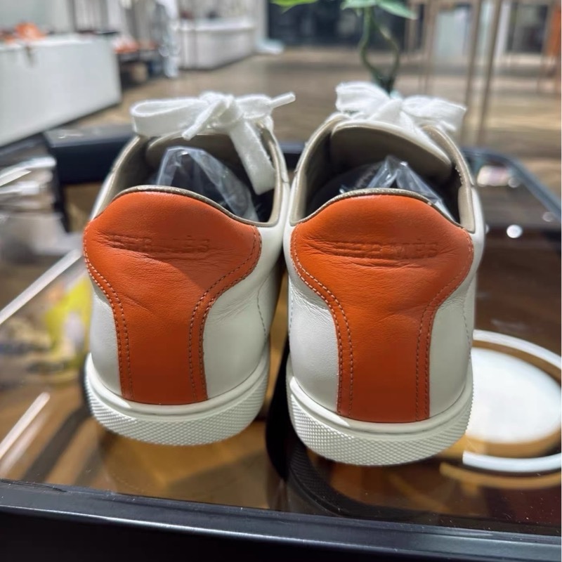 Hermes 愛馬仕男士牛皮板鞋 經典款小白鞋 42尺碼-13