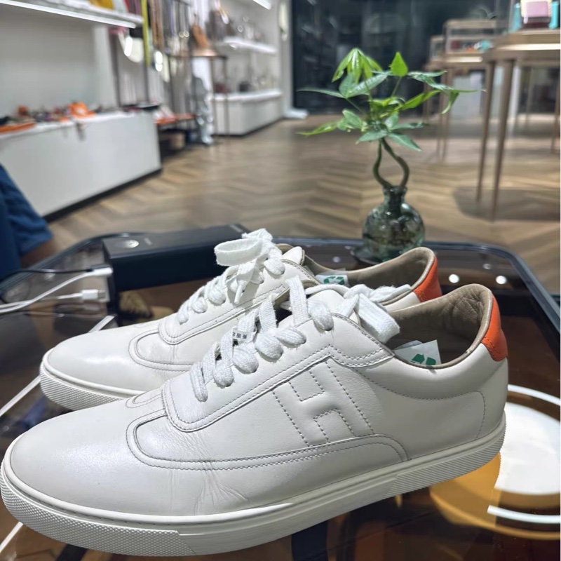 Hermes 愛馬仕男士牛皮板鞋 經典款小白鞋 42尺碼-14