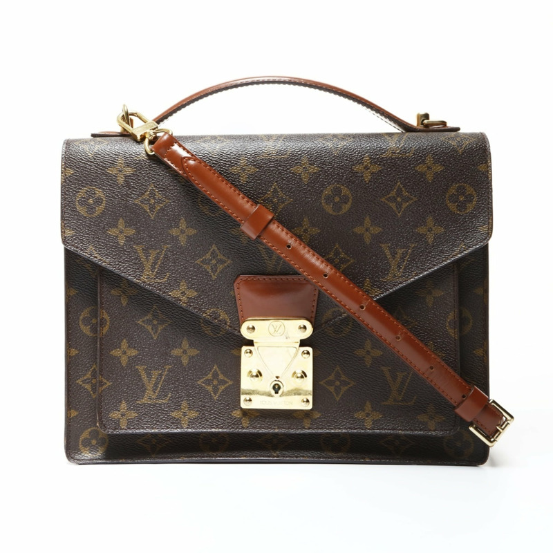路易威登 Monceau Monogram 兩用單肩背包,棕色-0