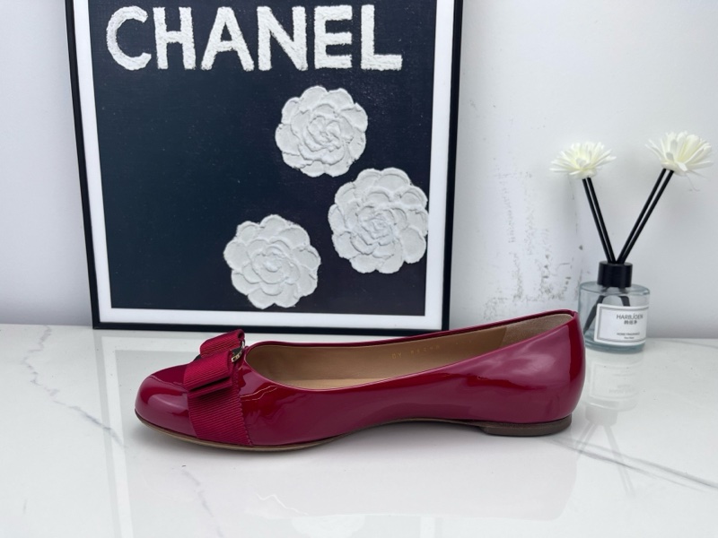 98新 Ferregamo菲拉格慕 酒紅平底鞋 37碼-6