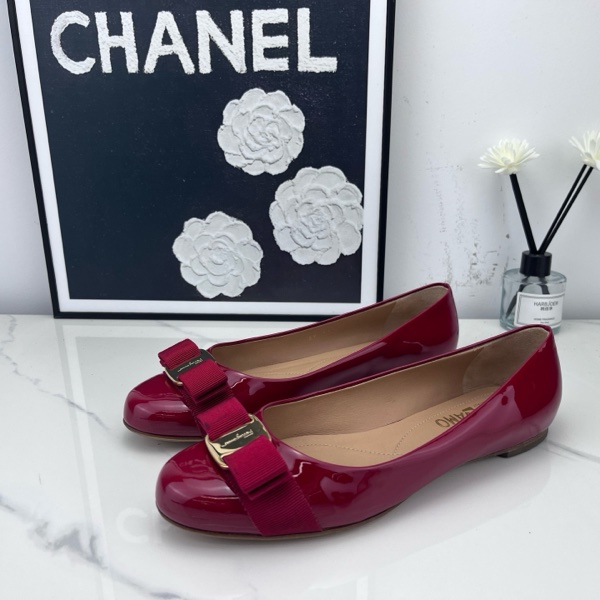 98新 Ferregamo菲拉格慕 酒紅平底鞋 37碼-9