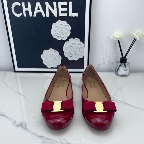 98新 Ferregamo菲拉格慕 酒紅平底鞋 37碼-11