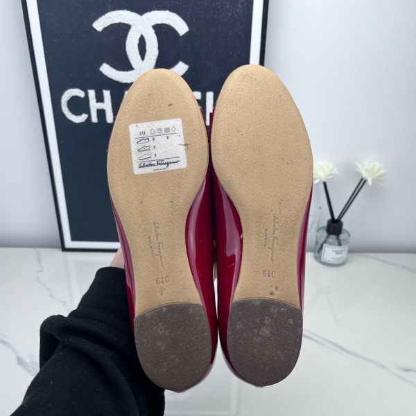 98新 Ferregamo菲拉格慕 酒紅平底鞋 37碼-14