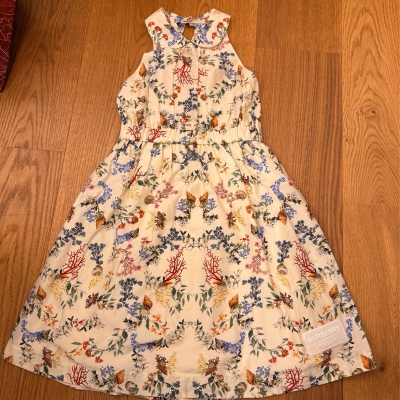 Burberry Kids 海洋風碎花無袖洋裝|8Y / 128cm|米色底 多彩印花|正品-4