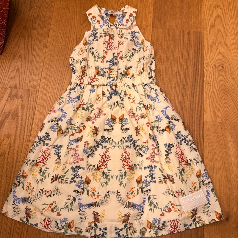 Burberry Kids 海洋風碎花無袖洋裝|8Y / 128cm|米色底 多彩印花|正品-6