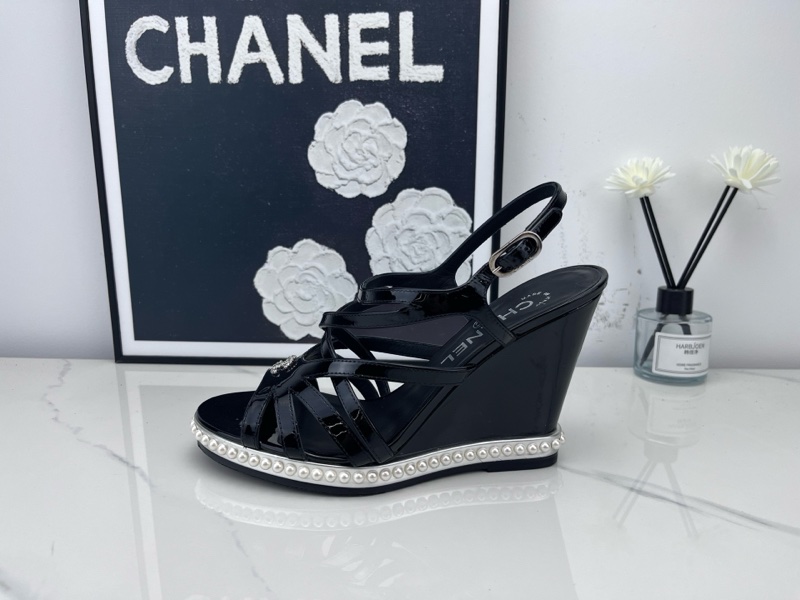 chanel香奈兒 珍珠坡跟鞋 37碼-3
