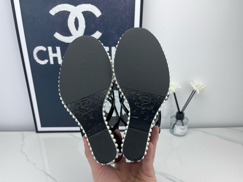 chanel香奈兒 珍珠坡跟鞋 37碼-4