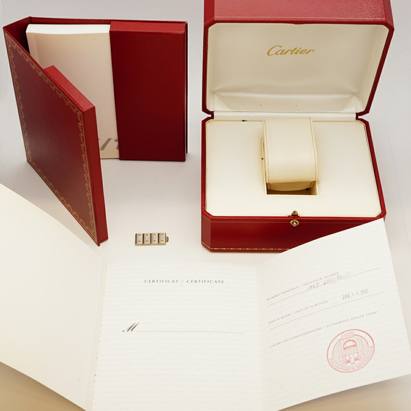 卡地亞 Santos Galbee SM W20012C4 象牙色錶盤女士腕錶-1