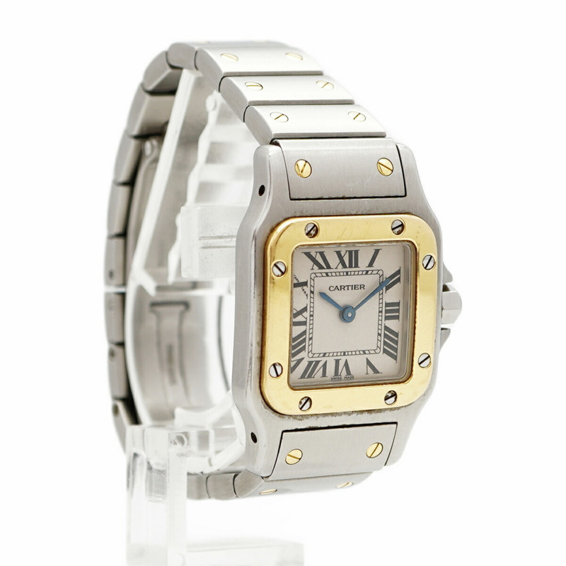 卡地亞 Santos Galbee SM W20012C4 象牙色錶盤女士腕錶-3