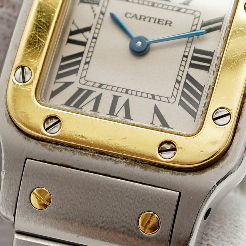 卡地亞 Santos Galbee SM W20012C4 象牙色錶盤女士腕錶-7