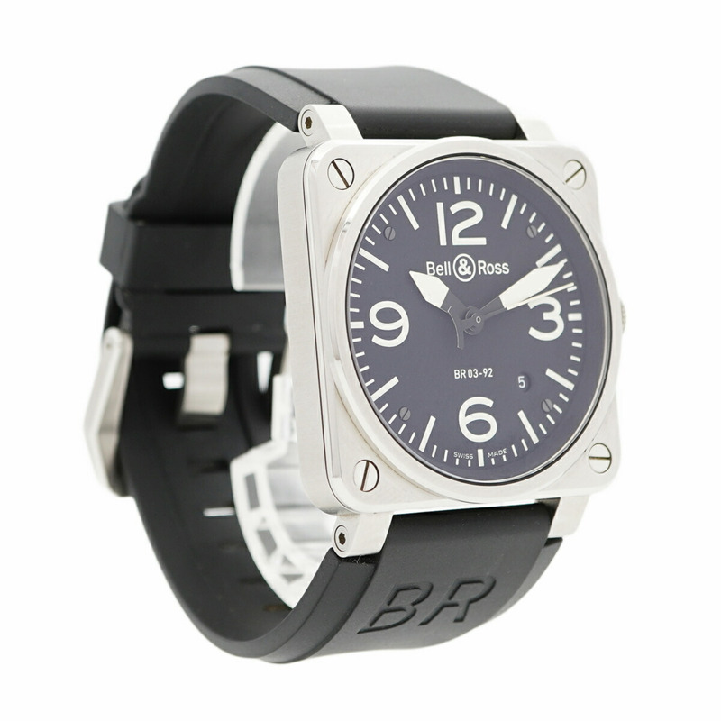 Bell & Ross Aviation BR03-92-S 黑色錶盤男士腕錶-2