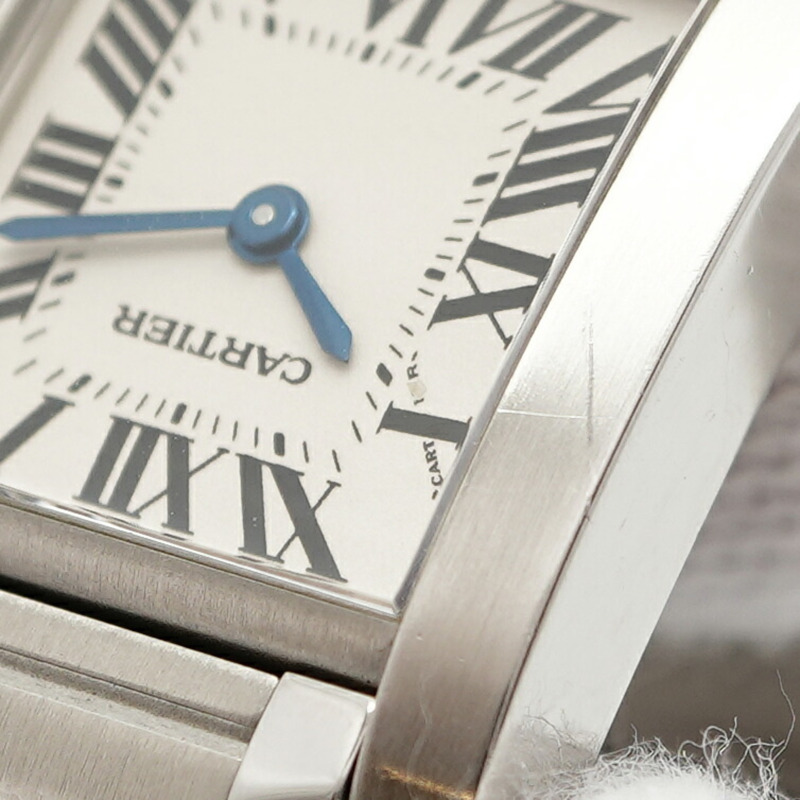 卡地亞 Tank Française SM W51008Q3 白色錶盤女錶-7