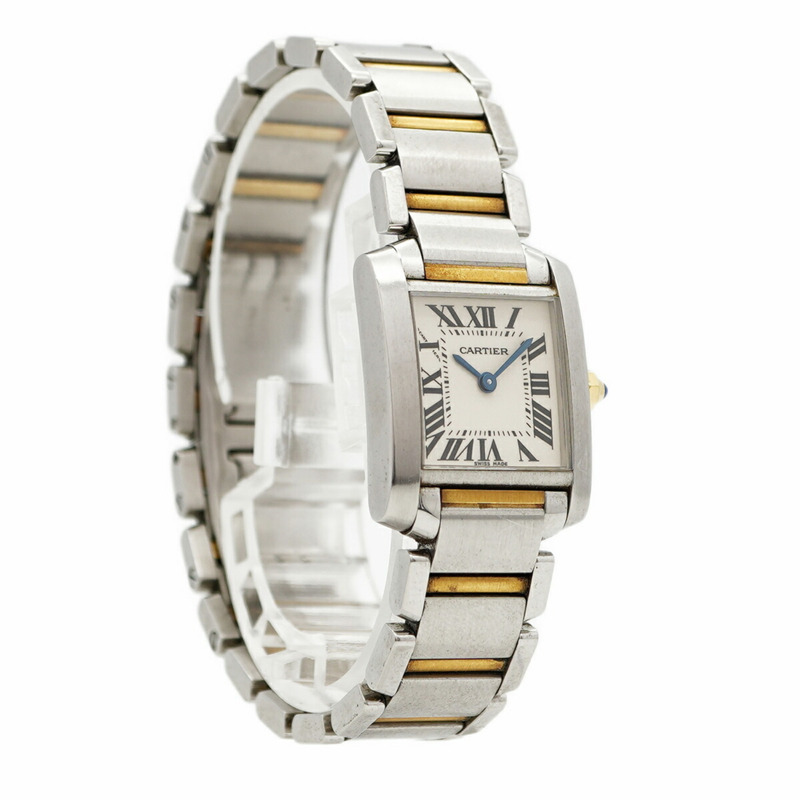 卡地亞 Tank Française SM 雙色腕錶 W51007Q4 白色錶盤 女士款-3
