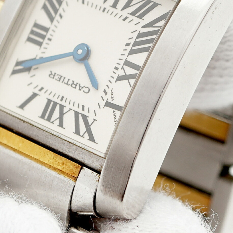 卡地亞 Tank Française SM 雙色腕錶 W51007Q4 白色錶盤 女士款-7