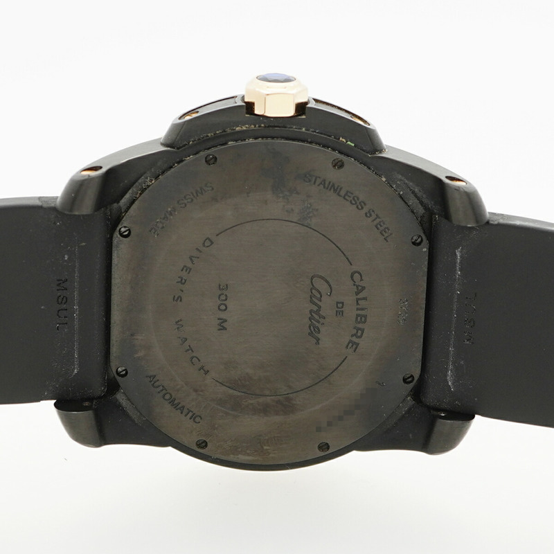 卡地亞 Calibre de Diver W2CA0004 黑色錶盤男士腕錶-4