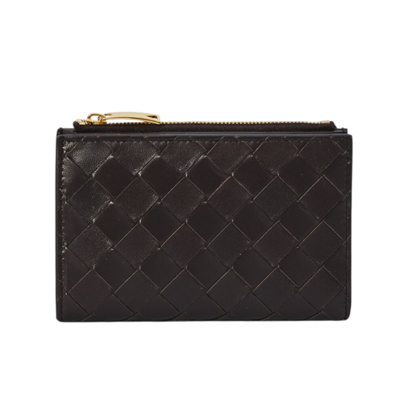 【BOTTEGA VENETA 寶緹嘉】BV Intrecciato Medium Bifold 牛皮 經典編織 短夾 卡夾 皮夾 黑色 749940-4