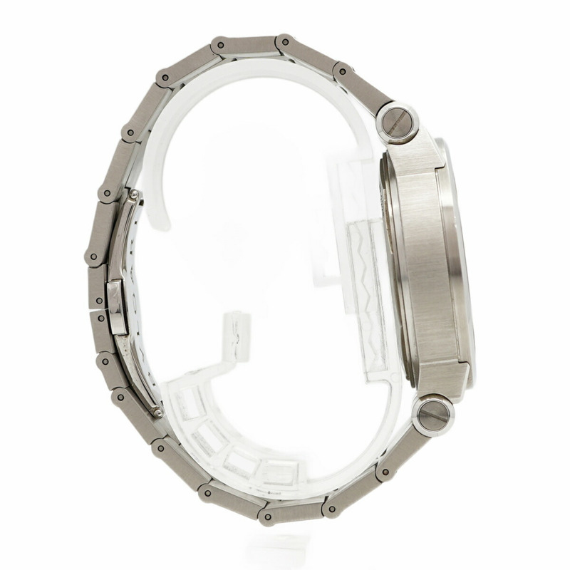 寶格麗 Diagono Calibro 303 DG42SCH 黑色錶盤男士腕錶-10