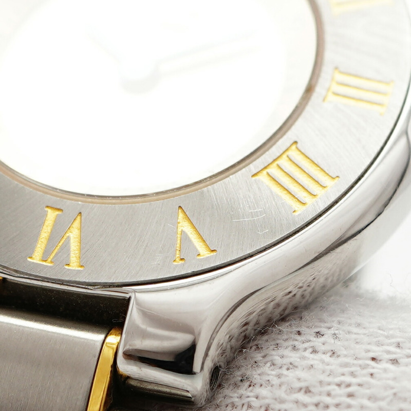 卡地亞 Must 21 SM W10073R6 銀色錶盤小姐腕錶-7