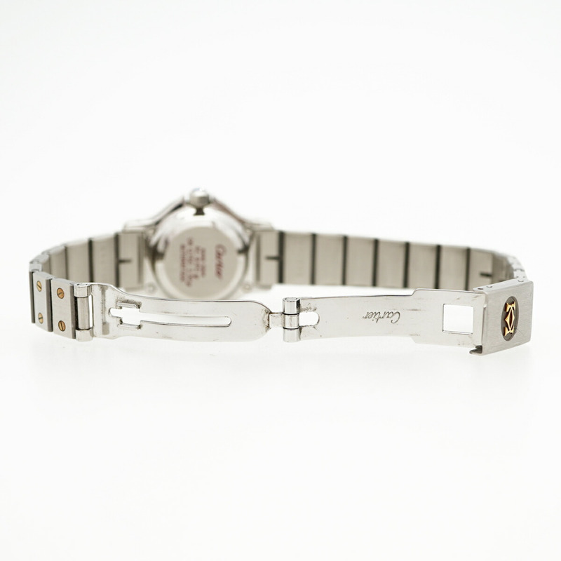 卡地亞 Santos Octagon SM 白色錶盤女士腕錶-4