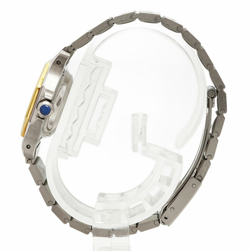 卡地亞 Santos Octagon SM 白色錶盤女士腕錶-9