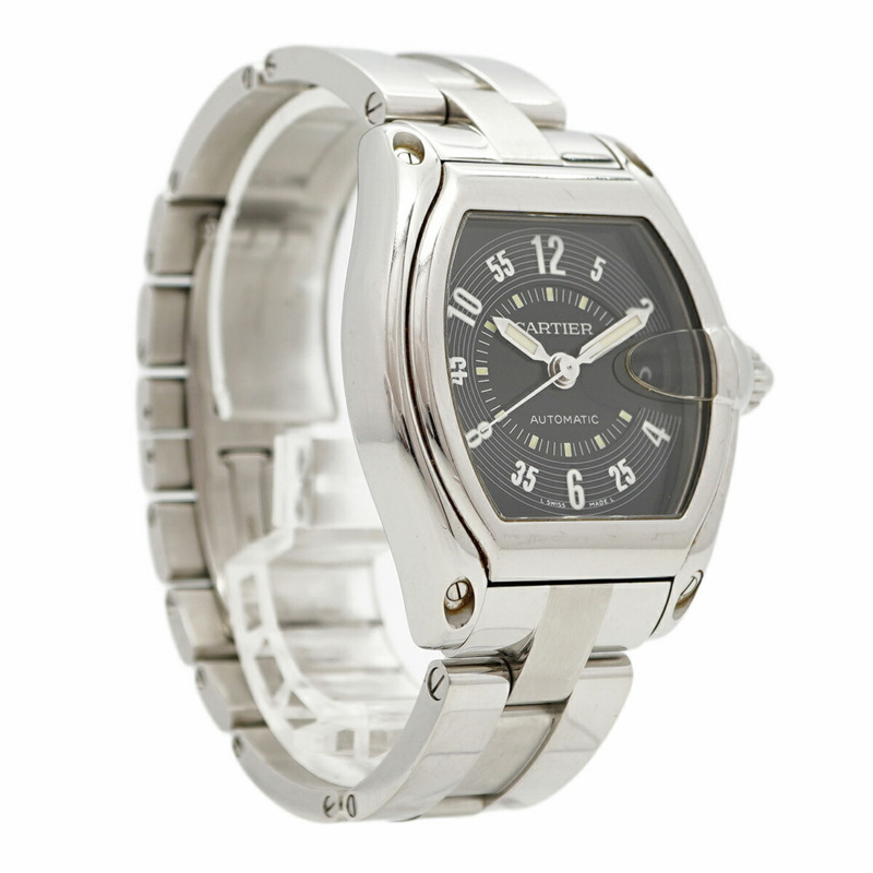 卡地亞 Roadster LM W62004V3 黑色錶盤男士腕錶-3