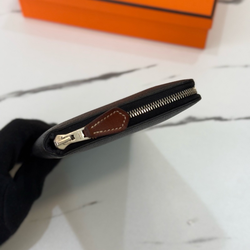 Hermès Silk’In 黑色絲巾長夾｜設計藍圖內襯款-2