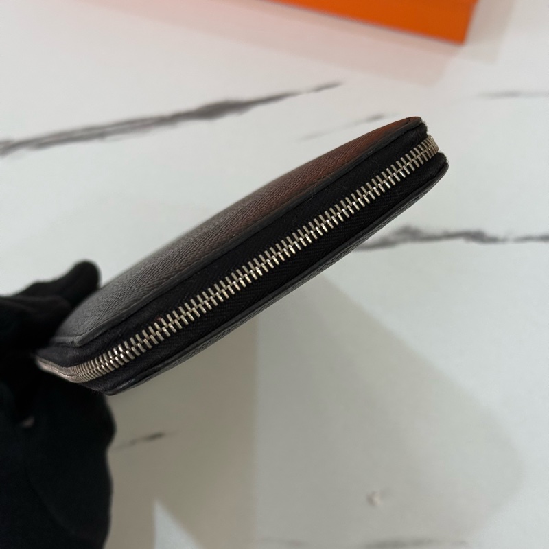 Hermès Silk’In 黑色絲巾長夾｜設計藍圖內襯款-4