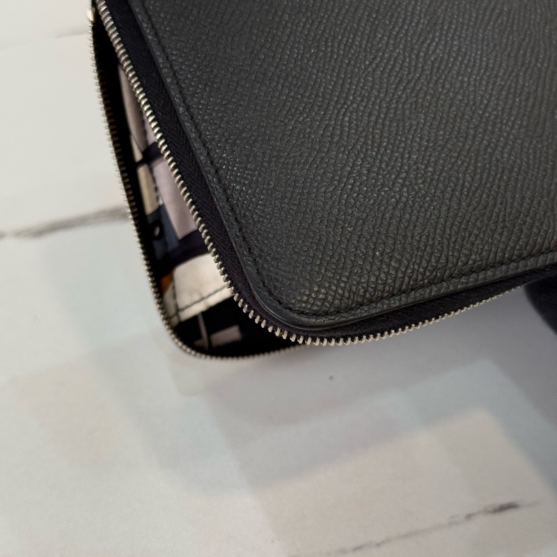 Hermès Silk’In 黑色絲巾長夾｜設計藍圖內襯款-10