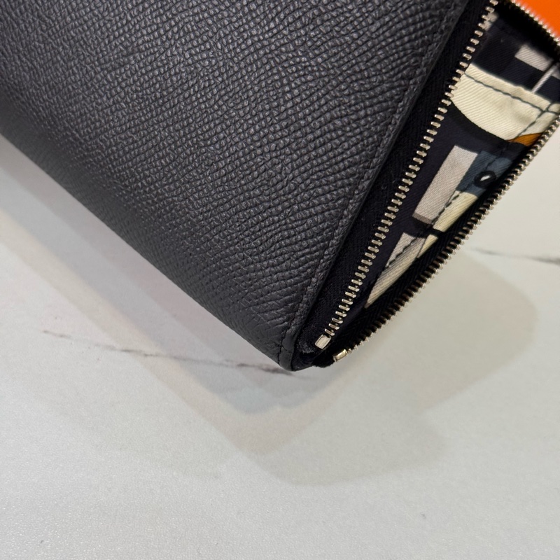 Hermès Silk’In 黑色絲巾長夾｜設計藍圖內襯款-11