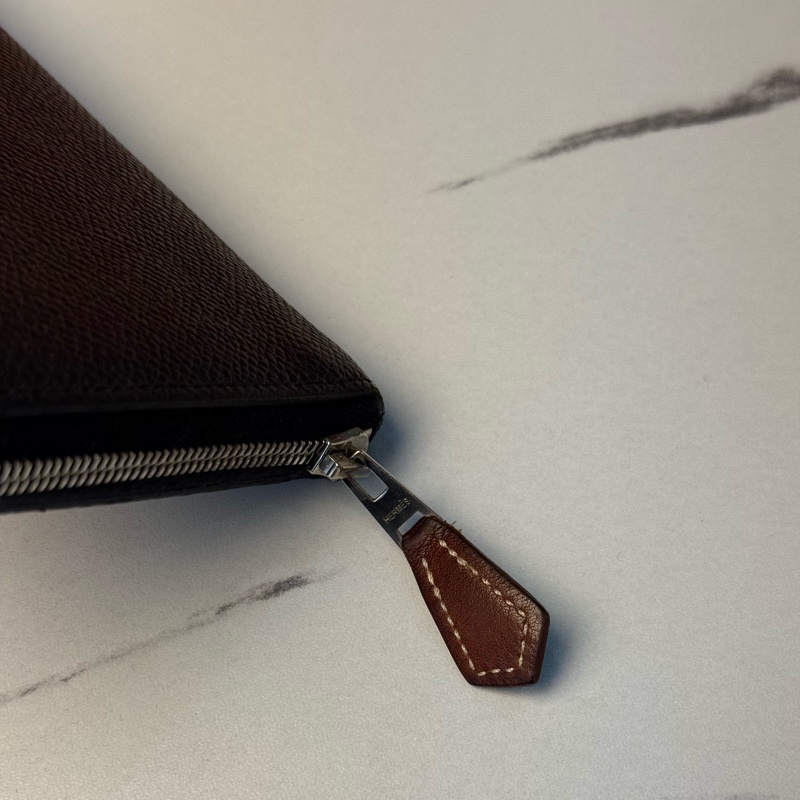 Hermès Silk’In 黑色絲巾長夾｜設計藍圖內襯款-15