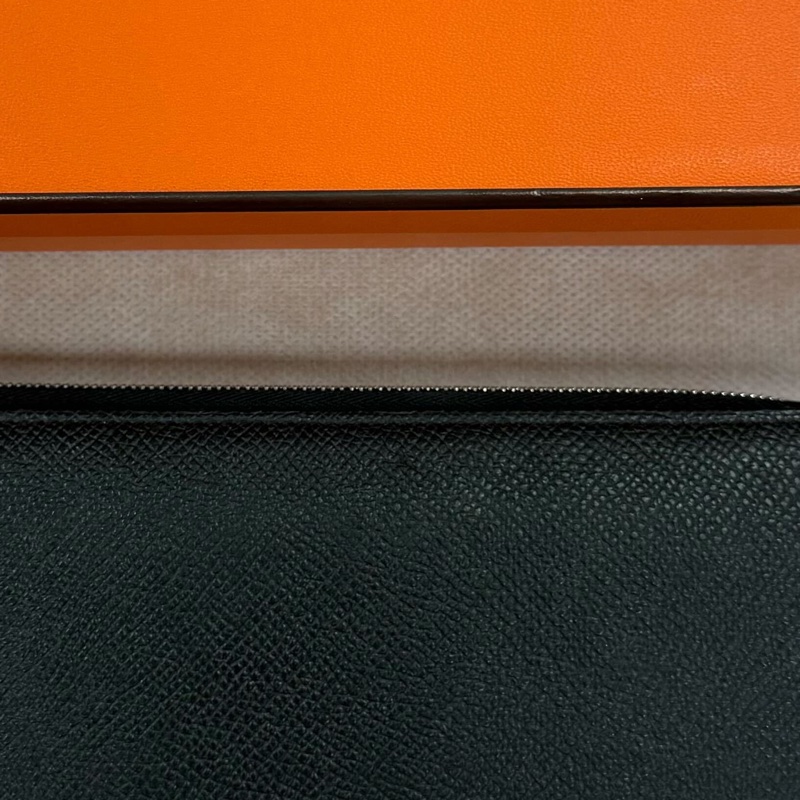 Hermès Silk’In 黑色絲巾長夾|設計藍圖內襯款-8