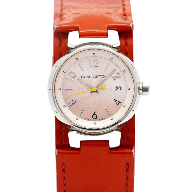 路易威登 Tambour Q1216 粉紅錶盤女士腕錶-0