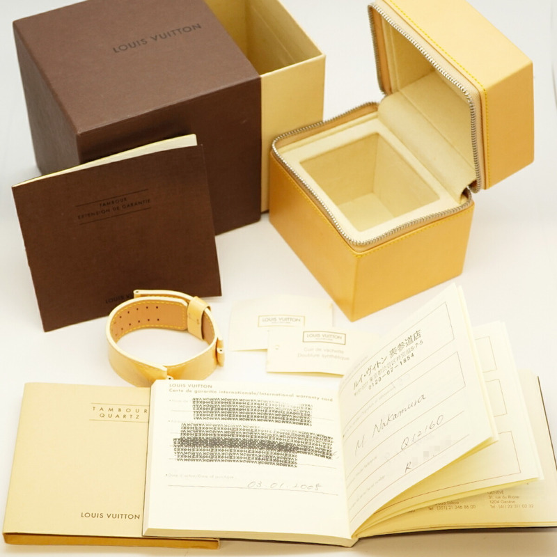 路易威登 Tambour Q1216 粉紅錶盤女士腕錶-1