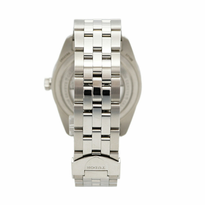 帝舵 Glamour 雙日曆 57100 銀色錶盤男士腕錶-8