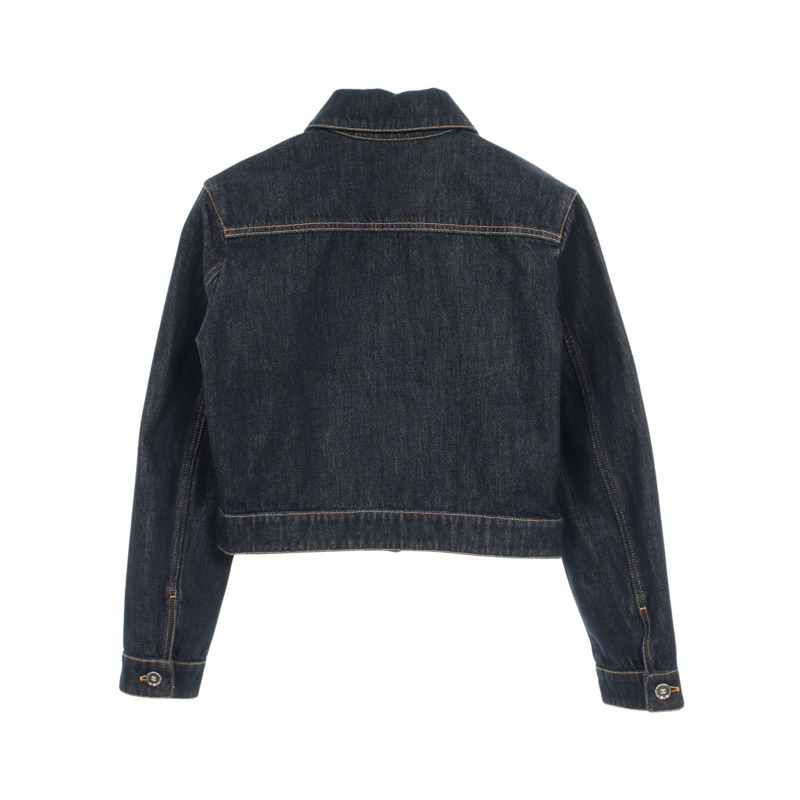 香奈兒 COCO 標誌紐帶牛仔外套 P78799V71012 棉質海軍藍二手女款 #36-1