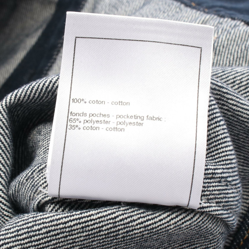 香奈兒 COCO 標誌紐帶牛仔外套 P78799V71012 棉質海軍藍二手女款 #36-3