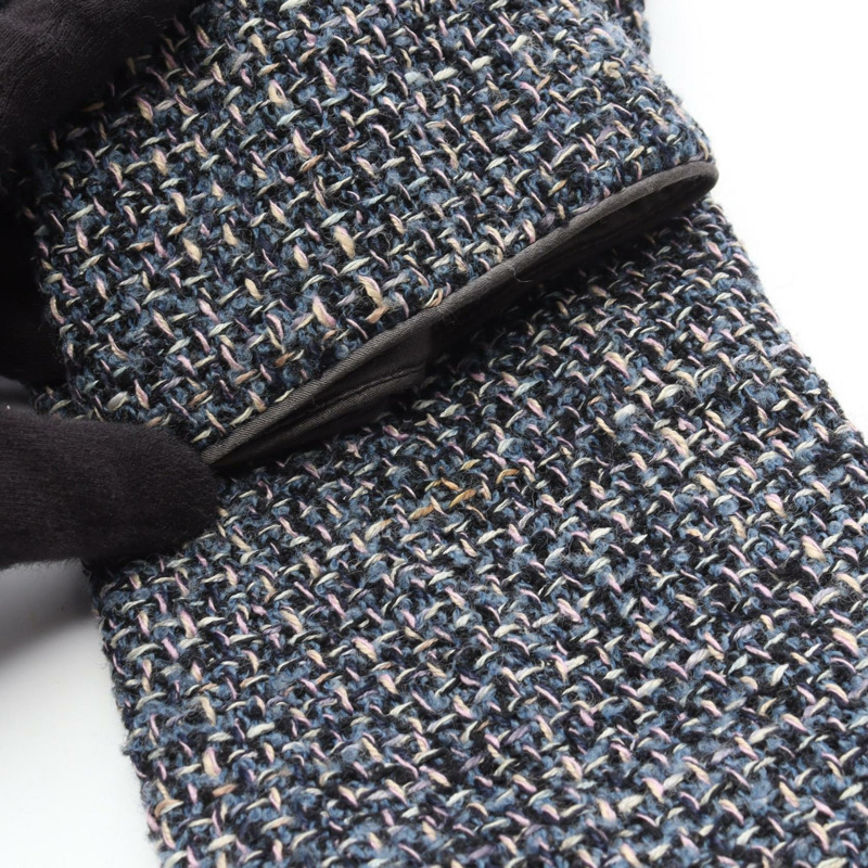 香奈兒 COCO 標誌紐扣修身夾克，羊毛、絲、膠混紡，海軍藍，二手女款 #42 CC-7