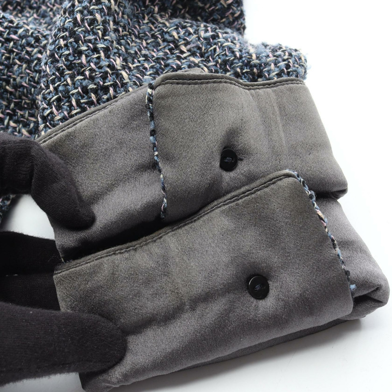 香奈兒 COCO 標誌紐扣修身夾克，羊毛、絲、膠混紡，海軍藍，二手女款 #42 CC-9