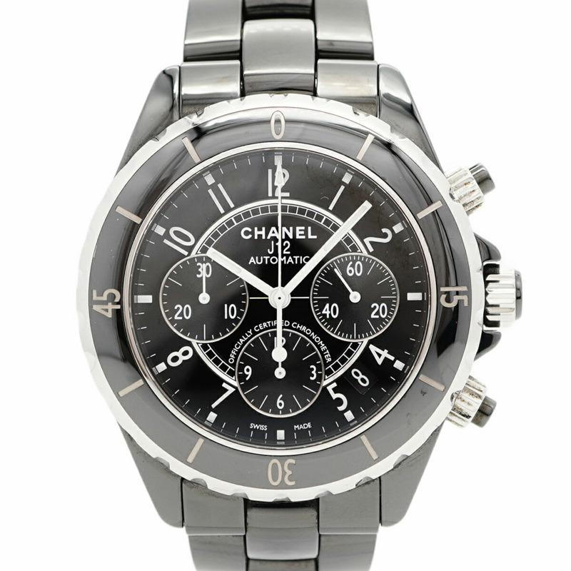 香奈兒 J12 H0940 黑色錶盤男士腕錶-0
