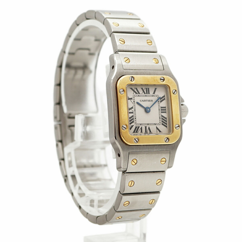 卡地亞 Santos Galbee SM W20012C4 象牙色錶盤女士腕錶-2