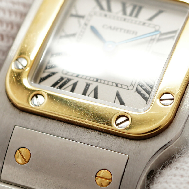 卡地亞 Santos Galbee SM W20012C4 象牙色錶盤女士腕錶-6