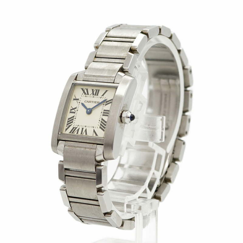 卡地亞 Tank Française SM W51008Q3 象牙色錶盤女士腕錶-2