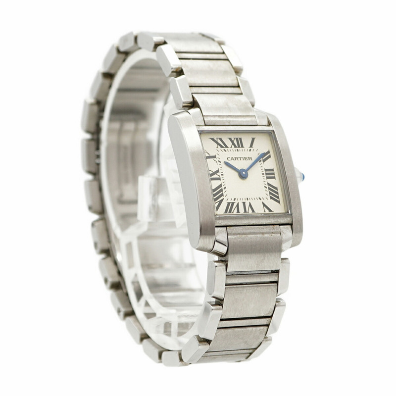 卡地亞 Tank Française SM W51008Q3 象牙色錶盤女士腕錶-3