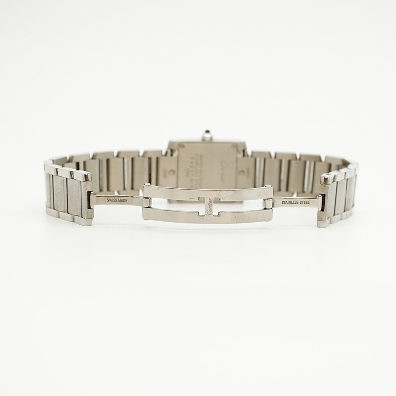 卡地亞 Tank Française SM W51008Q3 象牙色錶盤女士腕錶-4