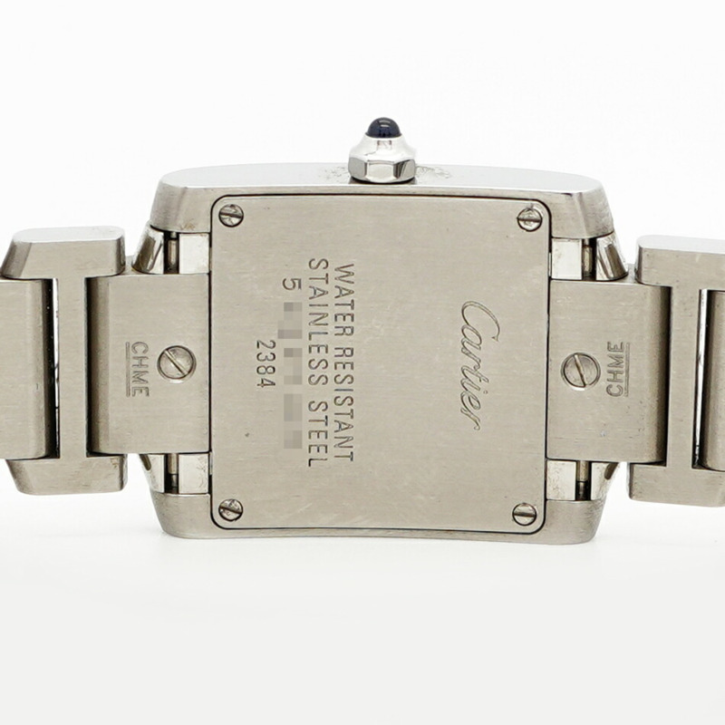 卡地亞 Tank Française SM W51008Q3 象牙色錶盤女士腕錶-5